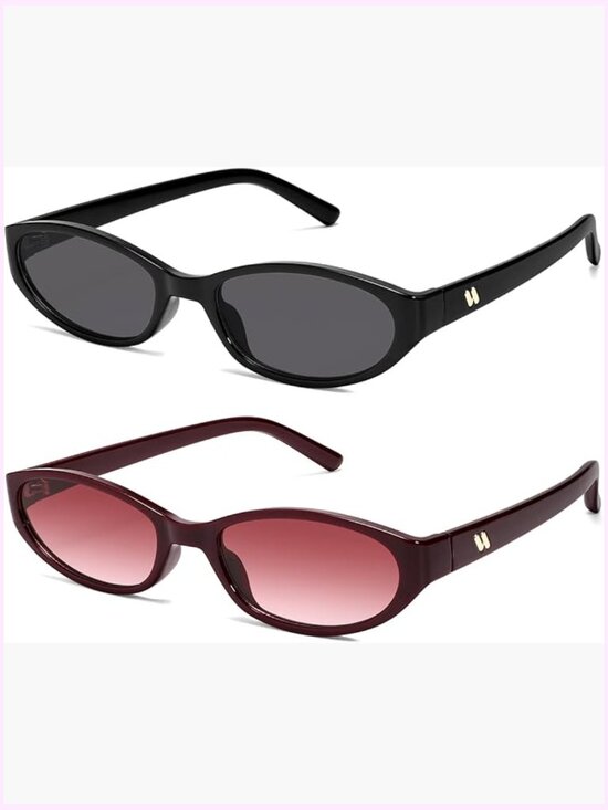 Y2K Narrow Cat Eye Sunglasses with 99% UV Protection